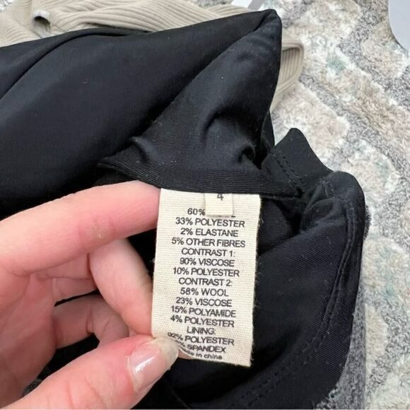 L'Agence Sheath Dress womens size 4 Wool Long Sleeve Grey Beige colorblock - Picture 9 of 10